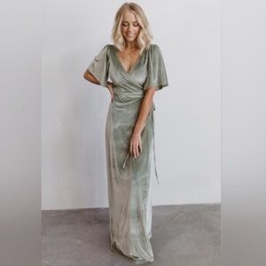 Baltic Born Meghan Velvet Wrap Maxi Dress xxl sage